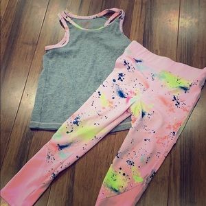 Pink splash workout outfit-3T